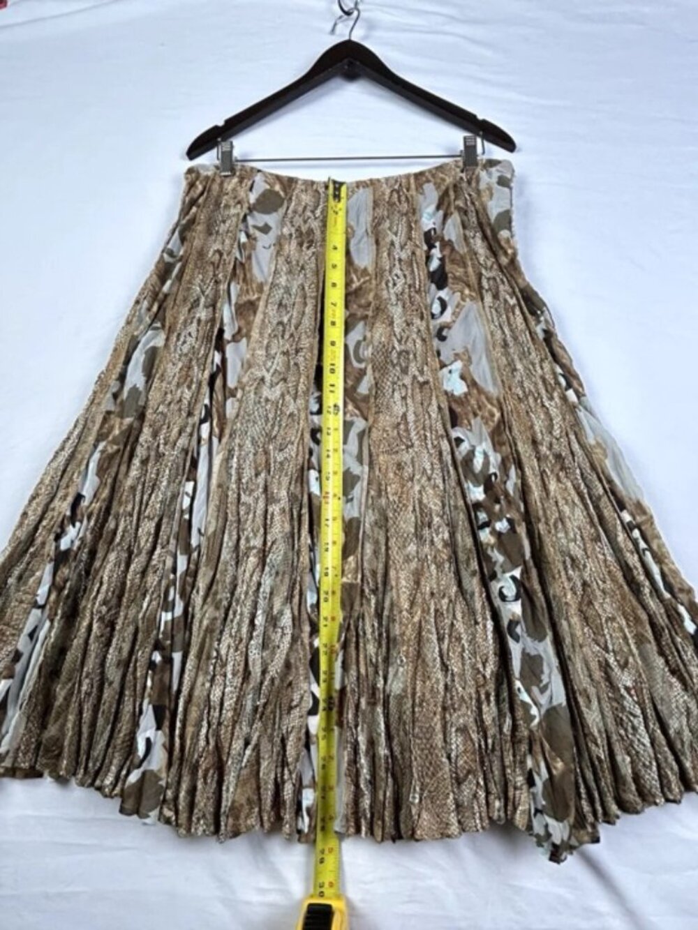 Alberto Makali Animal Print Metallic Mesh Full Skirt Sz 14 Mixed Media Statement - Picture 9 of 9